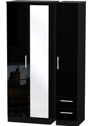 Knightsbridge Tall Triple Mirror + Drawer Wardrobe