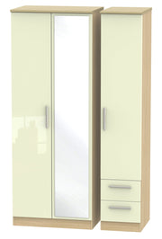 Knightsbridge Tall Triple Mirror + Drawer Wardrobe