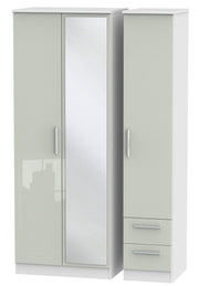 Knightsbridge Tall Triple Mirror + Drawer Wardrobe