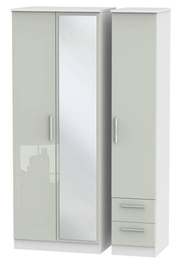 Knightsbridge Tall Triple Mirror + Drawer Wardrobe