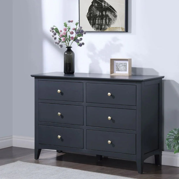 Marbella 6 Drawer Chest Off Black