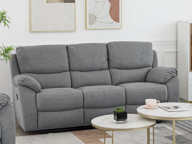 Helsinki 3 Seater Recliner Grey