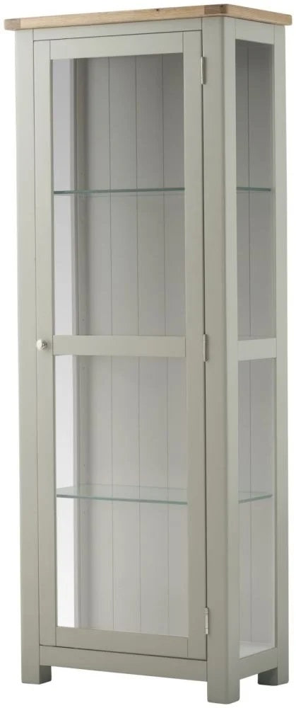 Portland Glazed Display Cabinet - Stone