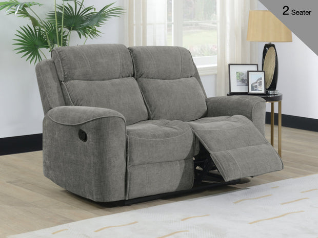 Sandhurst 2 Seater Recliner Light Grey