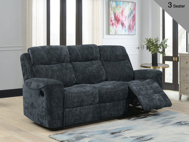 Sandhurst 3 Seater Recliner Dark Grey