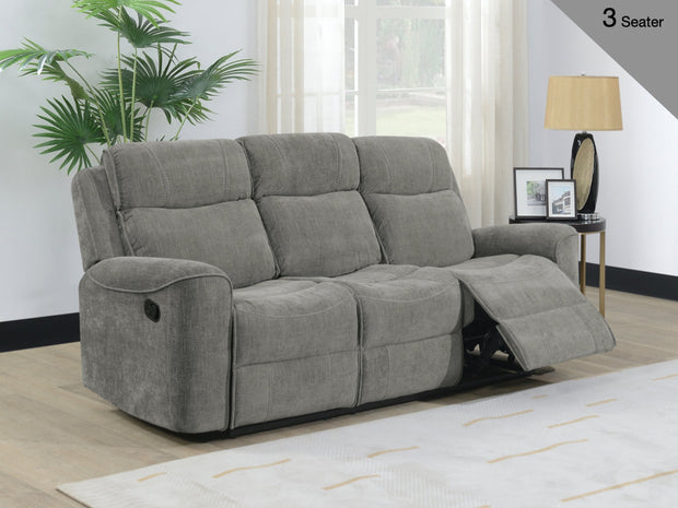 Sandhurst 3 Seater Recliner Light Grey