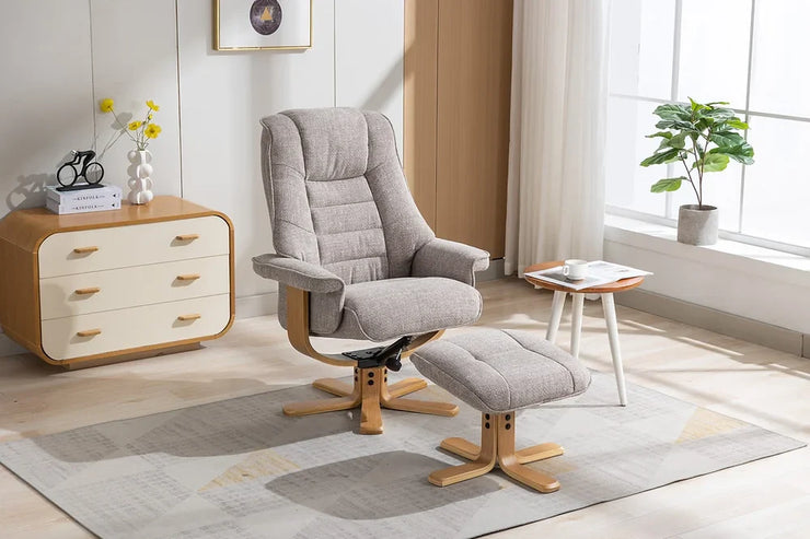 Sardinia Swivel Recliner Chair & Footstool