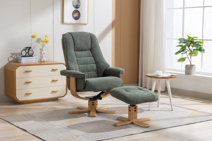 Sardinia Swivel Recliner Chair & Footstool